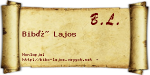 Bibó Lajos névjegykártya